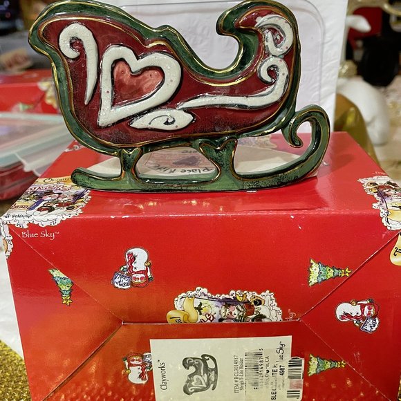 Perfect For Holiday Giving!! #2 RARE Vintage Blue Sky - Clayworks T-Lite Holder - Picture 1 of 4